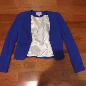 Crop blazer-electric blue